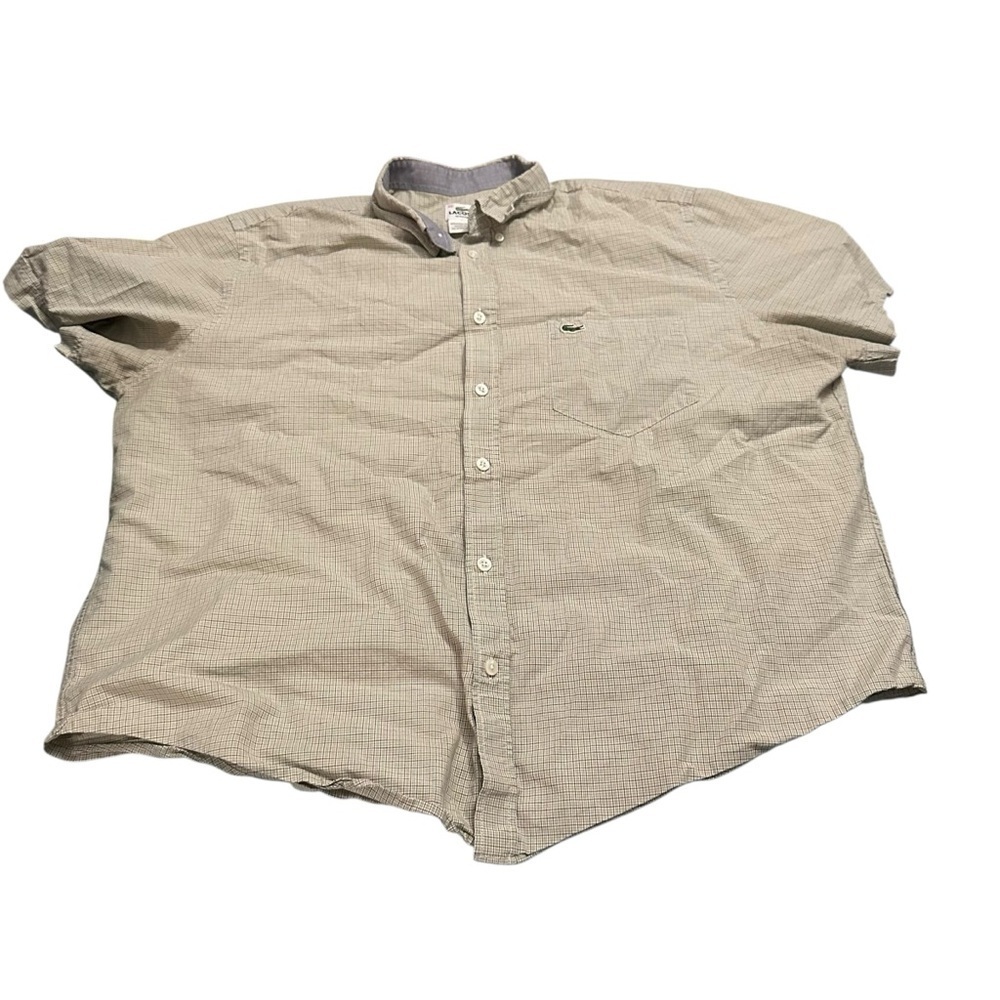 Lacoste Men's Light Tan Casual Button Down Shirt